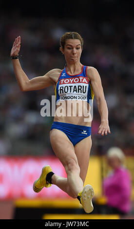 Londres, Royaume-Uni. Août 11, 2017. Alina Rotaru de Roumanie les sauts dans la finale du saut en longueur à Londres à la 2017 es Championnats du monde d'athlétisme. Credit : Ulrik Pedersen/Alamy Live News Banque D'Images