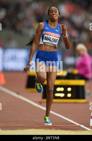 Londres, Royaume-Uni. Août 11, 2017. Chantel Malone de British Virgin Island sauts dans la finale du saut en longueur à Londres à la 2017 es Championnats du monde d'athlétisme. Credit : Ulrik Pedersen/Alamy Live News Banque D'Images