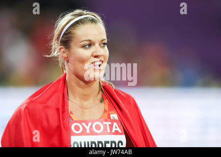 Londres, le 11 août 2017 . Dafne Schippers, Pays-Bas, après avoir remporté le 200m femmes finale le jour 8 de l'IAAF 2017 Championnats du monde de Londres au London Stadium. © Paul Davey. Banque D'Images