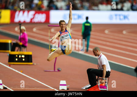 Londres, Royaume-Uni. Août 11, 2017. Londres, le 11 août 2017 . Alina Rotaru, Roumanie, dans le women's long saut définitif le jour 8 de l'IAAF 2017 Championnats du monde de Londres au London Stadium. Crédit : Paul Davey/Alamy Live News Banque D'Images