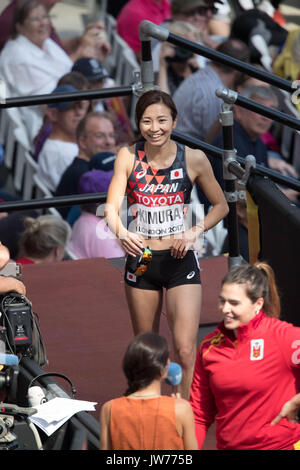 Londres, Royaume-Uni. Août 11, 2017. Ayako Kimura (JPN) Athlétisme : Championnats du monde IAAF Londres 2017 du 100 m femmes de chaleur au stade de Londres à Londres, au Royaume-Uni . Credit : AFLO/Alamy Live News Banque D'Images
