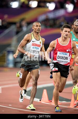 Londres, Grossbritannien. 10 août, 2017. Homiyu TESFAYE, Deuschland, action, Vorlauf 1500m der Maenner, am 10.08.2017 Leichtathletik Weltmeisterschaft 2017 à Londres/ Grossbritannien, vom 04.08. - 13.08.2017. | Verwendung weltweit Credit : dpa/Alamy Live News Banque D'Images