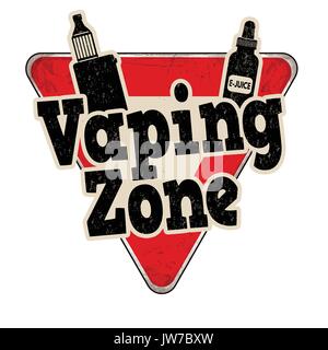 Vaping rusty metal Zone vintage signe sur un fond blanc, vector illustration Illustration de Vecteur