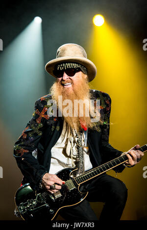 ZZ - Billy Gibbons à la guitare et chant Banque D'Images