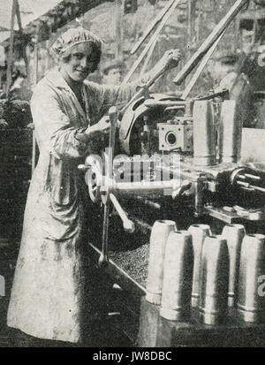 Usine de munitions femelle travailleur. Bristol, Angleterre, WW1 Banque D'Images