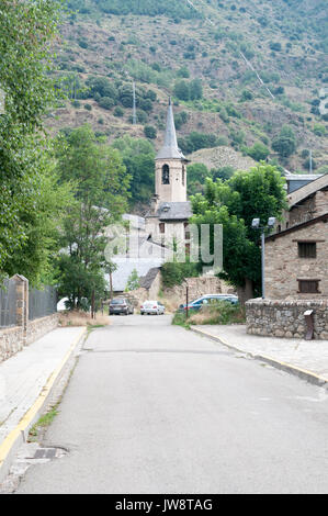 Église, Esterri d'Aneu, Pyrénées, la Catalogne, Espagne. Banque D'Images