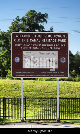 Port Byron , New York, USA. Le 5 août 2017. Le Port Byron Old Erie Canal Heritage Park, un arrêt de repos le long de l'Interstate 90, le New York Banque D'Images