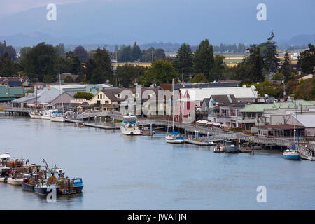 La Conner village et canal Swinomish, État de Washington, USA, Amérique Latine Banque D'Images