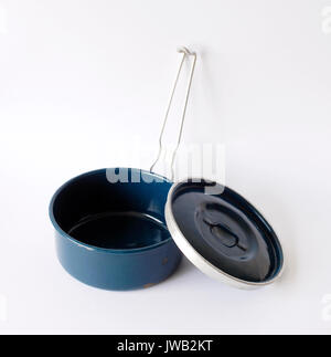 Boîte à lunch de camping en aluminium vintage, adaptée à la mise au feu Banque D'Images