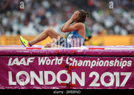 Ilya Shkurenev, athlète neutre autorisé, réagit lors de l'épreuve de saut en hauteur du décathlon masculin lors du huitième jour des Championnats du monde 2017 de l'IAAF au stade de Londres. APPUYEZ SUR ASSOCIATION photo. Date de la photo : vendredi 11 août 2017. Voir PA Story ATHLETICS World. Le crédit photo devrait se lire comme suit : John Walton/PA Wire. Banque D'Images