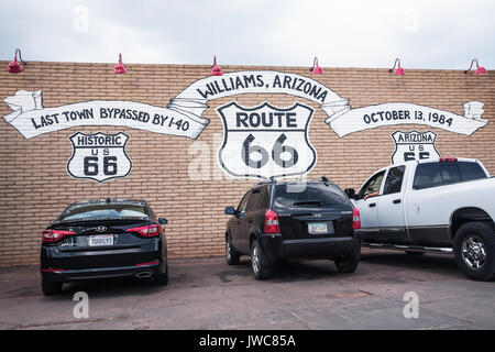 Williams, AZ Route 66 photo murale , Ville de Williams, Arizona, USA Banque D'Images