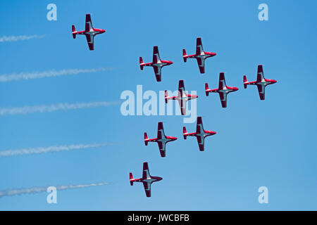 Des Snowbirds des Forces armées canadiennes, Canadair CT-114 Tutor, Fort Lauderdale Air Show, Fort Lauderdale, Florida, United States Banque D'Images