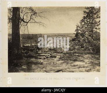 Le champ de bataille de Peach Tree Creek, GA. - Photographies de la guerre civile Banque D'Images