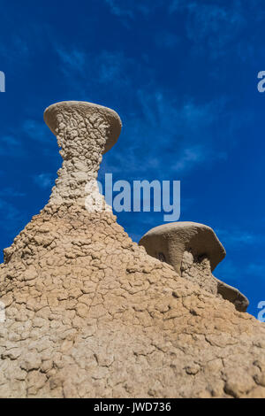 Dans les cheminées d'érosion Bisti/De-Na-Zin désert près de Farmington, New Mexico, USA Banque D'Images