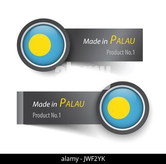 L'icône du drapeau et de l'étiquette avec le texte mis en Palestine . Illustration de Vecteur