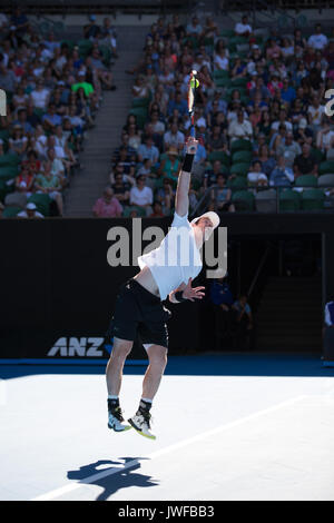 ANDY MURRAY (GBR) en action à l'Open d'Australie Banque D'Images