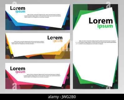 Bannières abstract template design graphiste ou illustrations vectorielles d'arrière-plan Banque D'Images