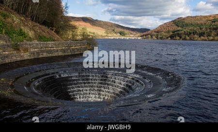 Ladybower reservoir est un grand réservoir en forme de y, le plus faible des trois dans la haute vallée de Derwent dans le parc national de Peak District, Derbyshire, Angleterre Banque D'Images