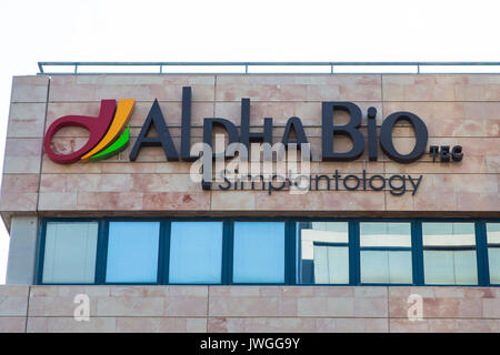Le 11 août 2017. Alpha-Bio Tec le siège social mondial est situé à Petah Tikva Israël. Banque D'Images