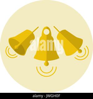 Or de Noël Jingle bells icône cercle télévision Illustration de Vecteur