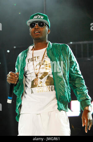 Rappeur NAS exécutant 2008 Rock Bells Glen Helen Pavilion Los Angeles. Banque D'Images