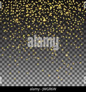 Golden Glitter Transparent Background Illustration de Vecteur