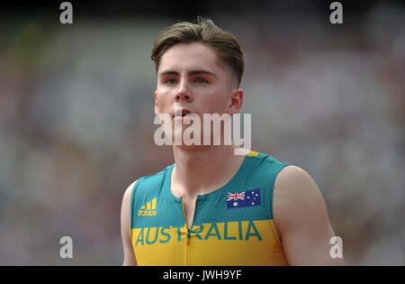 Lonodn, UK. 12 août, 2017. Rohan Browning (AUS) dans la mens 4 x 100 m relais. Championnats du monde d'athlétisme de l'IAAF. Stade olympique de Londres. Queen Elizabeth Olympic Park. Stratford. Londres. UK. 12/08/2017. Credit : Sport en images/Alamy Live News Banque D'Images