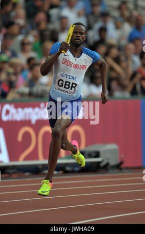 Lonodn, UK. 12 août, 2017. Rabah Yousif (GBR) dans la mens 4 x 400 m relais. Championnats du monde d'athlétisme de l'IAAF. Stade olympique de Londres. Queen Elizabeth Olympic Park. Stratford. Londres. UK. 12/08/2017. Credit : Sport en images/Alamy Live News Banque D'Images