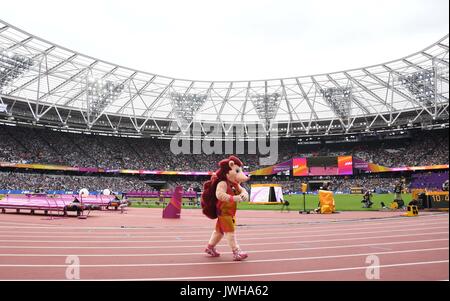 Lonodn, UK. 12 août, 2017. Le hérisson héros va à la pêche. Championnats du monde d'athlétisme de l'IAAF. Stade olympique de Londres. Queen Elizabeth Olympic Park. Stratford. Londres. UK. 12/08/2017. Credit : Sport en images/Alamy Live News Banque D'Images