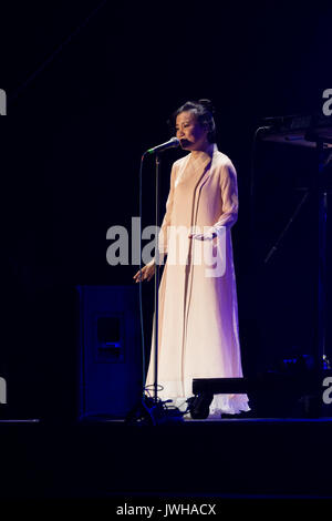 Pula, Croatie 11e Août, 2017 Li Zhihui band joue à Pula, Croatie lors du festival de la soie rencontrez Chine Crédit : Marco Ciccolella/Alamy Live News Banque D'Images