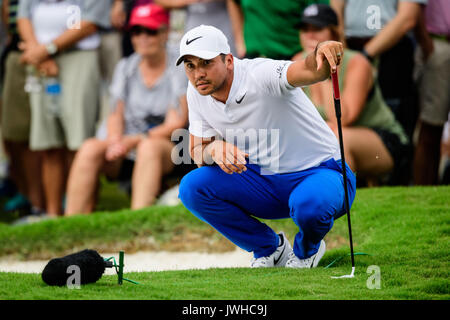 Charlotte, Caroline du Nord, USA 12 Aug, 2017 Jason golfeur au cours de la journée de championnat de la PGA, le samedi 12 août 2017 à Quail Hollow à Charlotte, NC. Jacob Kupferman/CSM Crédit : Cal Sport Media/Alamy Live News Banque D'Images