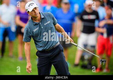 Charlotte, Caroline du Nord, USA 12 Aug, 2017 Kevin golfeur au cours de l'Hervé Stephan, Henri Hélal PGA Championship le samedi 12 août 2017 à Quail Hollow à Charlotte, NC. Jacob Kupferman/CSM Crédit : Cal Sport Media/Alamy Live News Banque D'Images