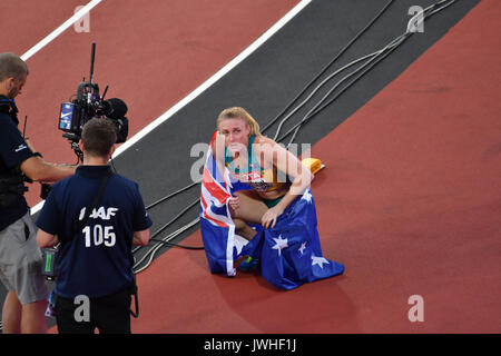 Queen Elizabeth Park, Londres, UK. 12 août 2017. Es Championnats du monde. Jour 9. Féministe, les femmes 100 m haies finale. Sally Pearson (AUS) Banque D'Images