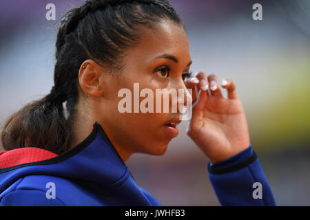 Londres, Royaume-Uni. 12 août 2017. Morgan Lake (GBR) se prépare à la concurrence. Maria Lasitskene (ANA) remporte la finale du saut en hauteur femmes au stade de Londres, au jour 9 des Championnats du monde IAAF 2017 à Londres. Deuxième Yuliia Levchenko (UKR), troisième Kamila Licwinko (POL). Crédit : Stephen Chung / Alamy Live News Banque D'Images