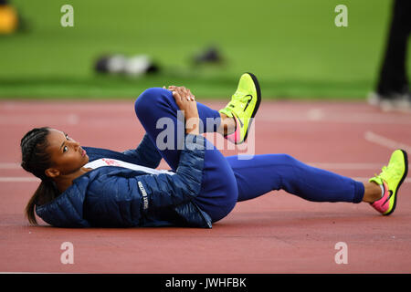 Londres, Royaume-Uni. 12 août 2017. Morgan Lake (GBR) s'apprête à sauter. Maria Lasitskene (ANA) remporte la finale du saut en hauteur femmes au stade de Londres, au jour 9 des Championnats du monde IAAF 2017 à Londres. Deuxième Yuliia Levchenko (UKR), troisième Kamila Licwinko (POL). Crédit : Stephen Chung / Alamy Live News Banque D'Images