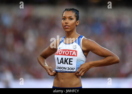 Londres, Royaume-Uni. 12 août 2017. Morgan Lake (GBR) s'apprête à sauter. Maria Lasitskene (ANA) remporte la finale du saut en hauteur femmes au stade de Londres, au jour 9 des Championnats du monde IAAF 2017 à Londres. Deuxième Yuliia Levchenko (UKR), troisième Kamila Licwinko (POL). Crédit : Stephen Chung / Alamy Live News Banque D'Images