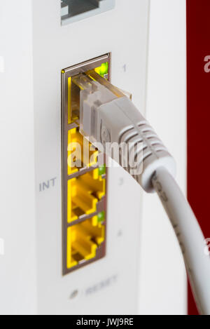 Ordinateur Ethernet connexion internet. Banque D'Images