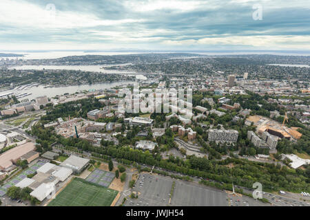 Vue aérienne de l'Université de Washington, Seattle, Washington State, USA Banque D'Images