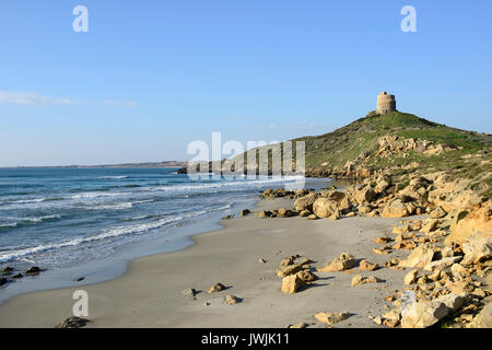 Caletta del Nuraghe plage près de Capo San Marco sur la péninsule de Sinis, Sardaigne, Italie Banque D'Images