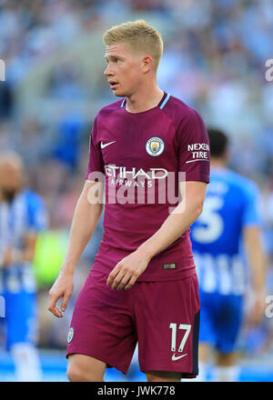 Kevin de Bruyne de Manchester City lors du match de la Premier League au stade AMEX de Brighton. APPUYEZ SUR ASSOCIATION photo. Date de la photo: Samedi 12 août 2017. Voir PA Story FOOTBALL Brighton. Le crédit photo devrait se lire comme suit : Gareth Fuller/PA Wire. RESTRICTIONS : aucune utilisation avec des fichiers audio, vidéo, données, listes de présentoirs, logos de clubs/ligue ou services « en direct » non autorisés. Utilisation en ligne limitée à 75 images, pas d'émulation vidéo. Aucune utilisation dans les Paris, les jeux ou les publications de club/ligue/joueur unique. Banque D'Images