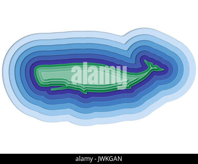 Illustration d'un poisson en couches dans la mer Banque D'Images