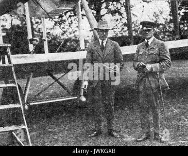 Aviateurs Alcock et Brown- Sir John Alcock et Sir Arthur Whitten Brown pilote le premier vol transatlantique sans escale Banque D'Images