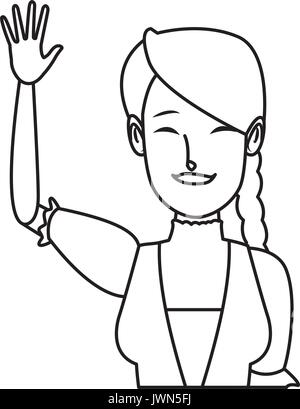 Portrait happy swiss woman waving hand Illustration de Vecteur