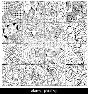 Hand drawn zentangle de fond de page à colorier Illustration de Vecteur