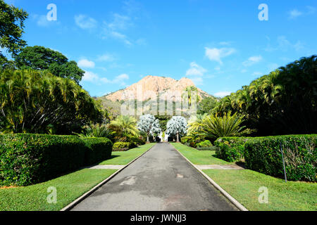 Queen's Park Botanic Garden avec une vue de la colline du château en arrière-plan, Townsville, Queensland, Queensland, Australie Banque D'Images