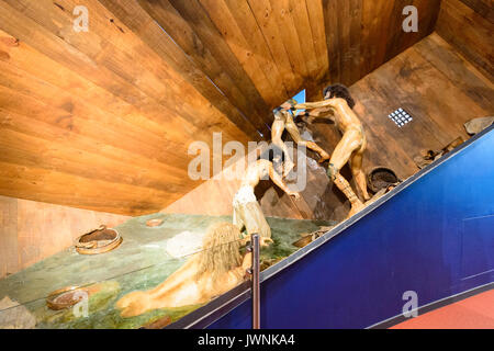 Les détenus s'échappe de la boîte de Pandore vu à l'HMS Pandora exposition au Musée du Queensland tropical, Townsville, Queensland, Queensland, Australi Banque D'Images