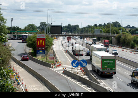 Watford Gap Services sur l'autoroute M1, Northamptonshire, England, UK Banque D'Images