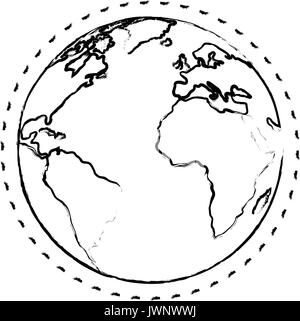 Planète terre icône sur fond blanc vector illustration Illustration de Vecteur