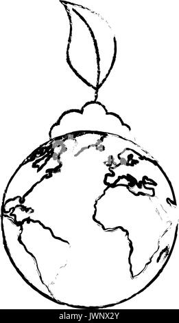 Planète terre icône sur fond blanc vector illustration Illustration de Vecteur