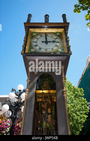 Horloge à vapeur de Gastown, au Water Street, quartier Gastown, Vancouver, British Columbia, Canada Banque D'Images